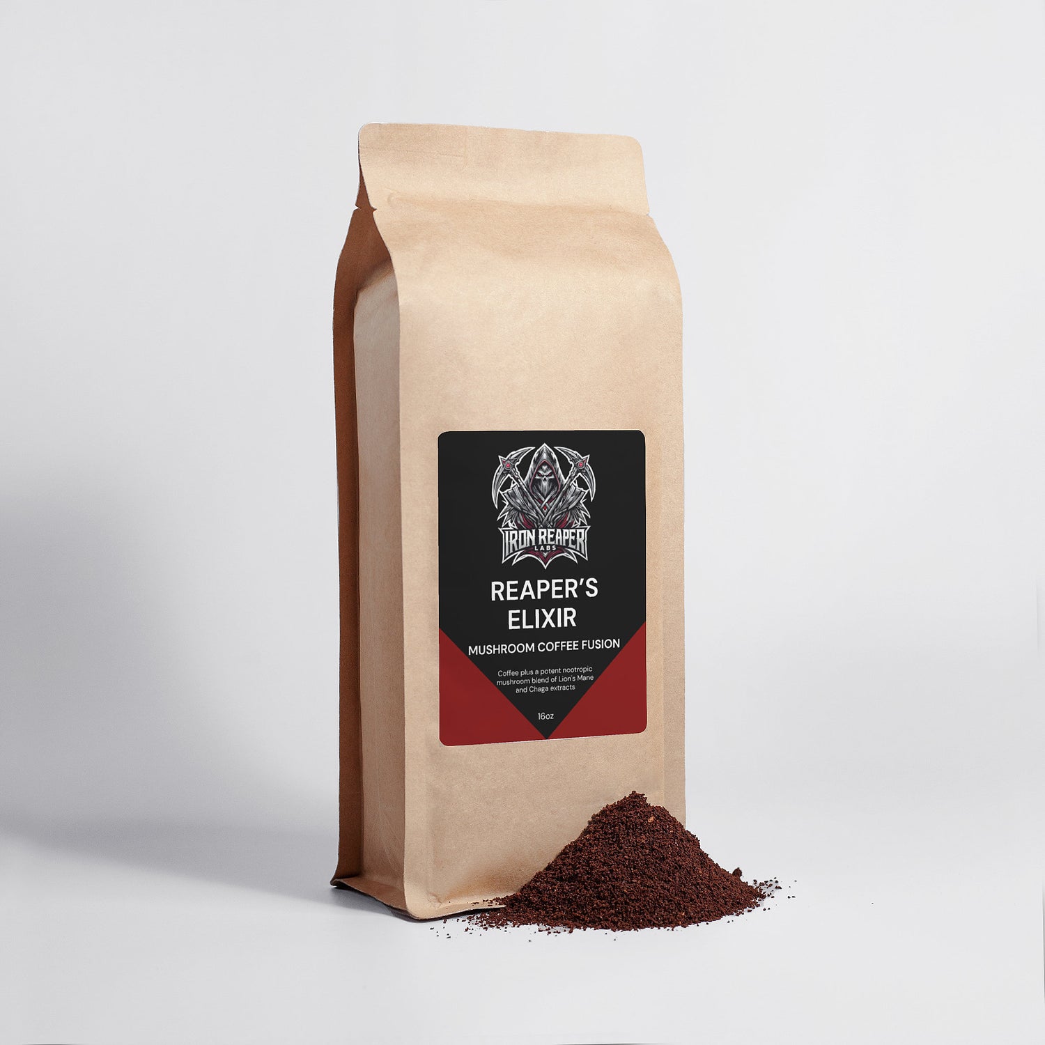 Reaper’s Elixir – Nootropic Mushroom-Infused Dark Roast Coffee 16oz