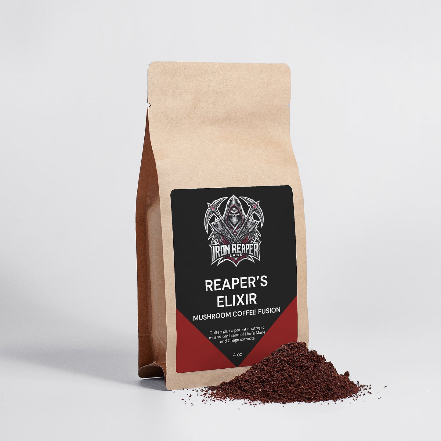 Reaper’s Elixir- Nootropic  Mushroom-Infused Coffee Fusion - Lion’s Mane & Chaga 4oz